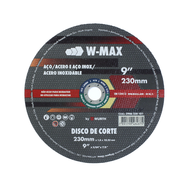Disco de Corte Wurth 230mm (9”)
