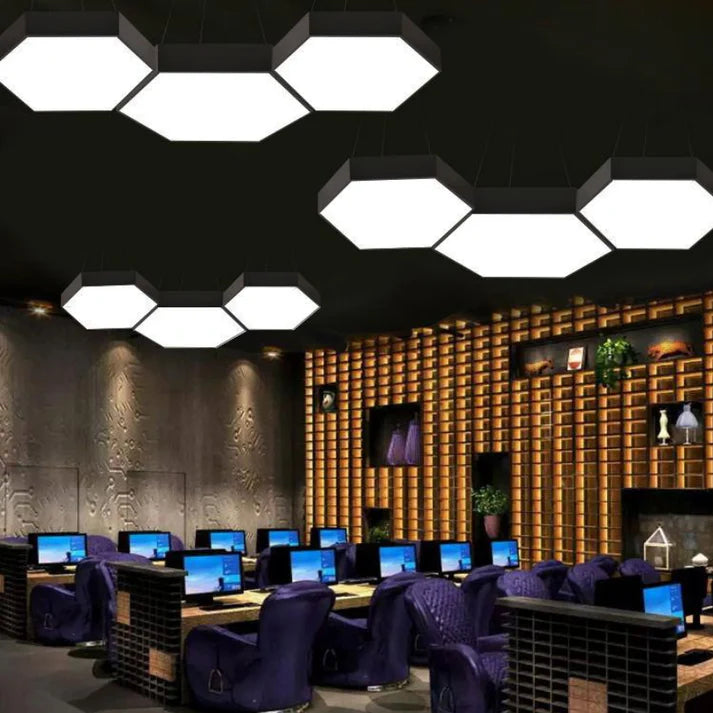 Lámpara LED Colgante Hexágono 60cm 48W Luz Fría