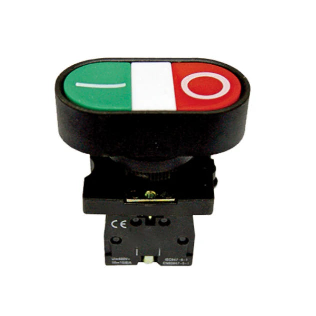 Pulsador Doble Rojo/Verde 1NO + 1NC Bekam