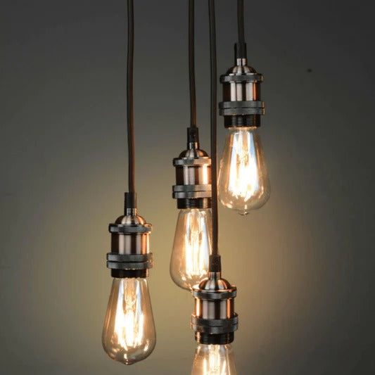 Soquete ABS Plateado E27 Portalámpara Decorativo Moderno