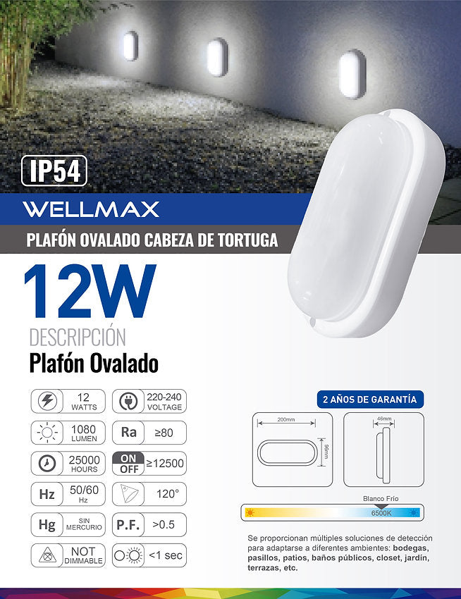 Foco Led Tortuga Ovalado 12W – blanco LOGIC