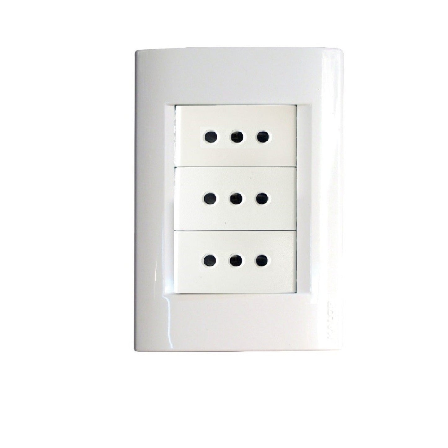 Conjunto Enchufe Hembra Triple 2P + T termoplástica Blanco