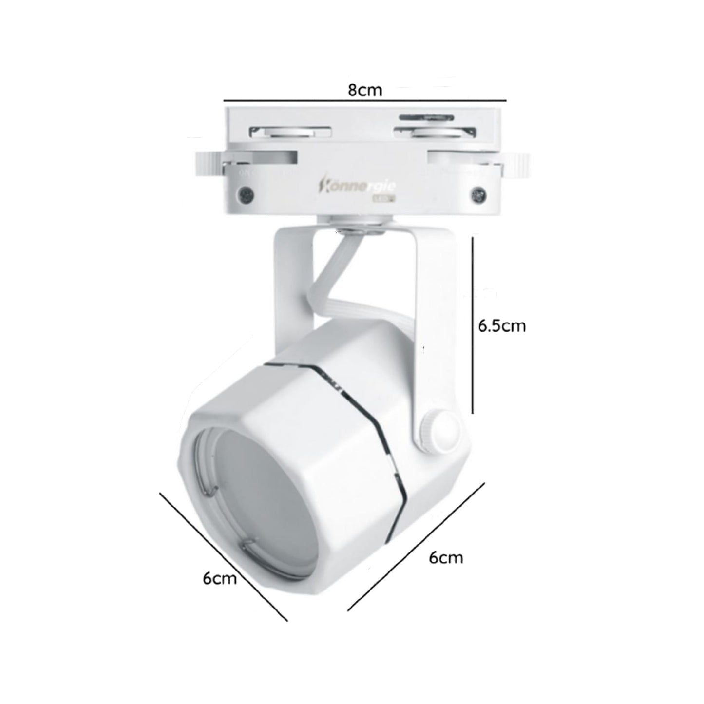 Foco Riel GU10 Octágono Blanco