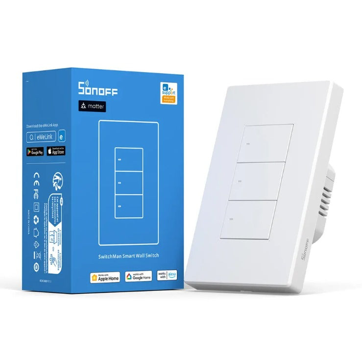 Interruptor WIFI Sonoff Switchman M5 Matter 3 Canales