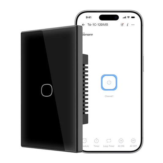 Interruptor WiFi Sonoff TX Gen2 de 1 Canal Negro