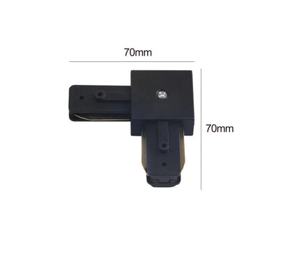 Unión Riel Monofásico Tipo L Negra 220V Conector Esquina 90°