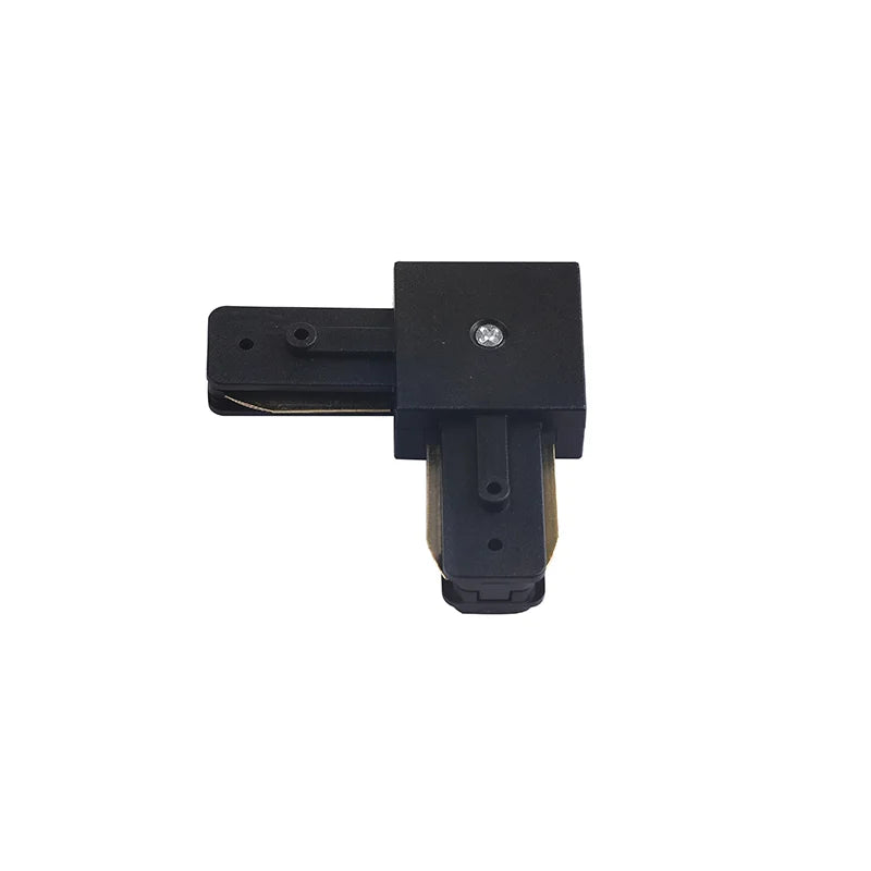 Unión Riel Monofásico Tipo L Negra 220V Conector Esquina 90°