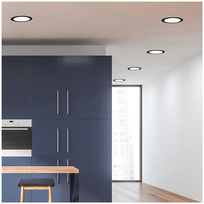 Panel LED Embutido Redondo Borde Negro 6500K AVC