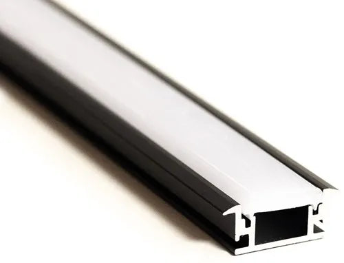 Perfil de Aluminio Negro Embutido 2 Metros para Cinta LED