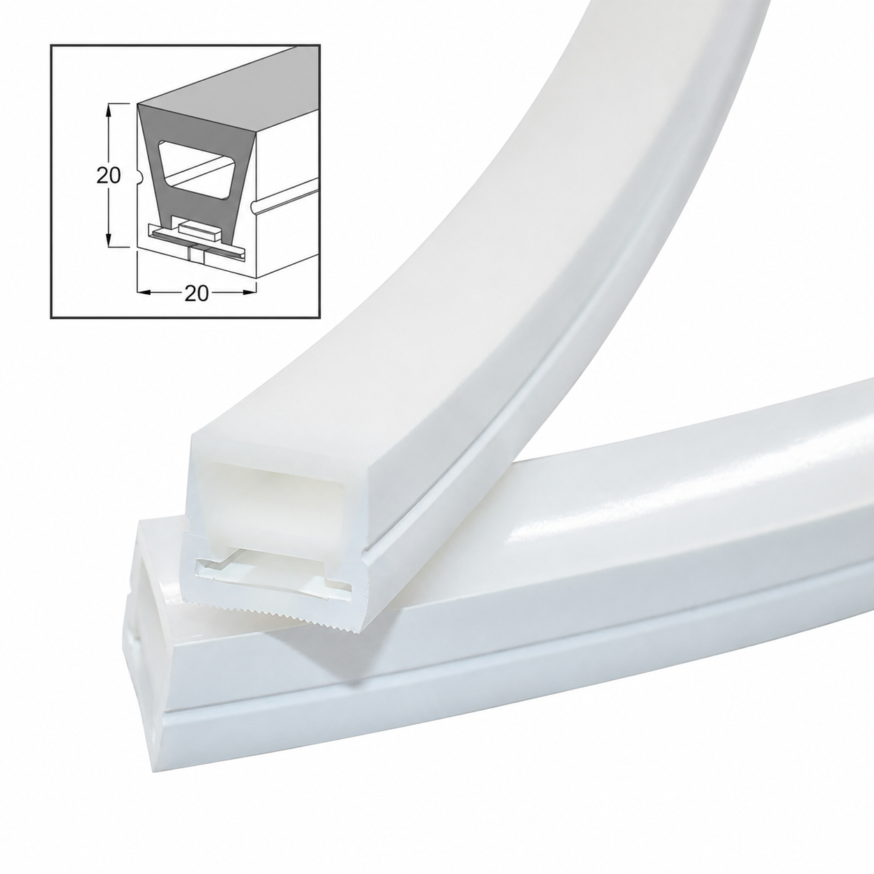 Perfil LED Flex Empavonado 20x20 mm – Venta por Metro