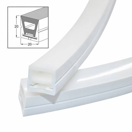 Perfil LED Flex Empavonado 20x20 mm – Venta por Metro