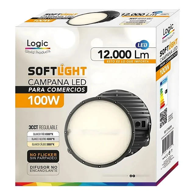Campana LED SOFTLIGHT 100W 3CCT IP65 LOGIC