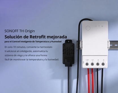 Interruptor wifi Sonoff TH Origin 16A – Monitoreo de temperatura y humedad