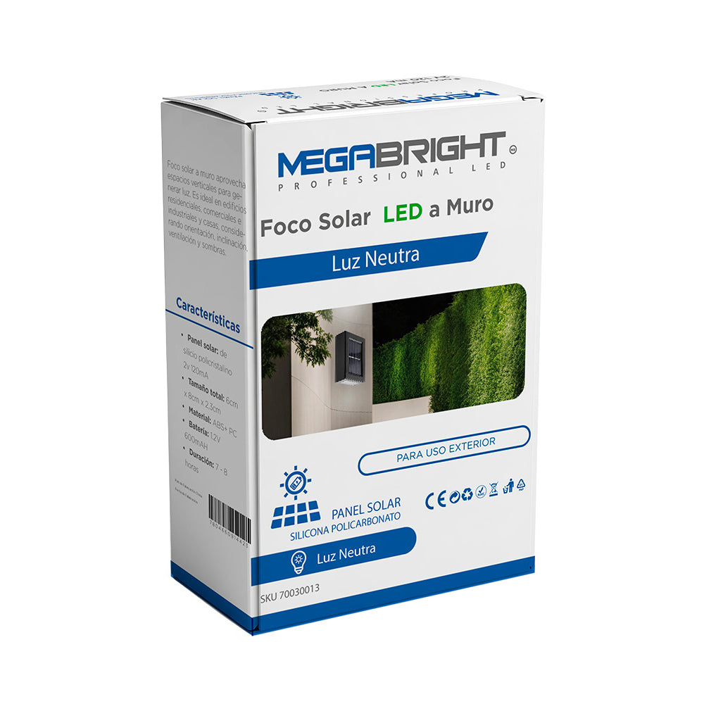 Aplique de Muro Solar 4000K Megabright