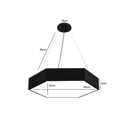 Lámpara LED Colgante Hexágono 60cm 48W Luz Fría