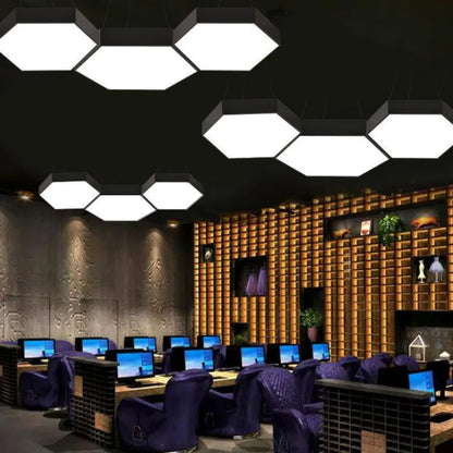 Lámpara LED Colgante Hexágono 60cm 48W Luz Fría