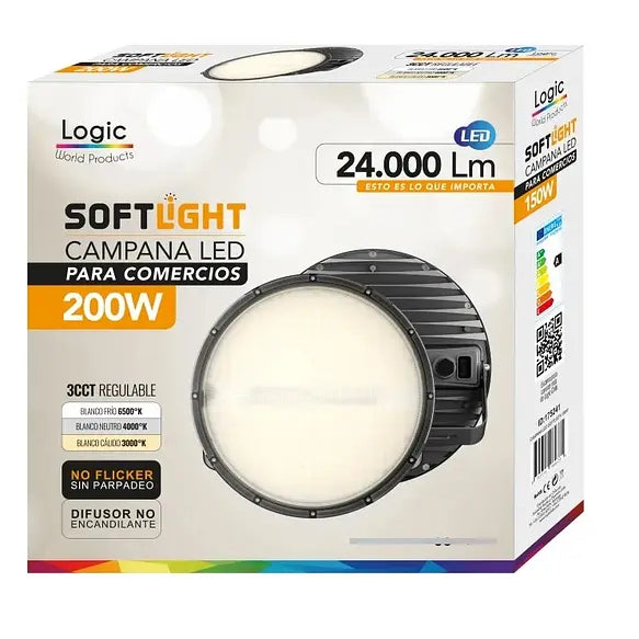 Campana LED SOFTLIGHT 200W 3CCT IP65 LOGIC