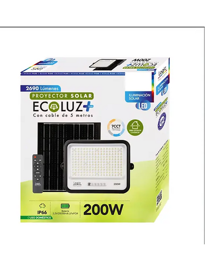 Proyector LED Solar Ecoluz 3CCT Luz Cálida Neutra Fría
