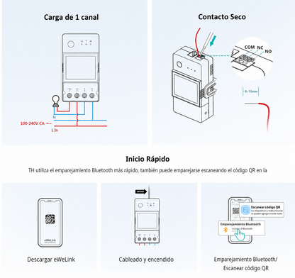 Interruptor wifi Sonoff TH Elite 20A – Monitoreo de temperatura y humedad