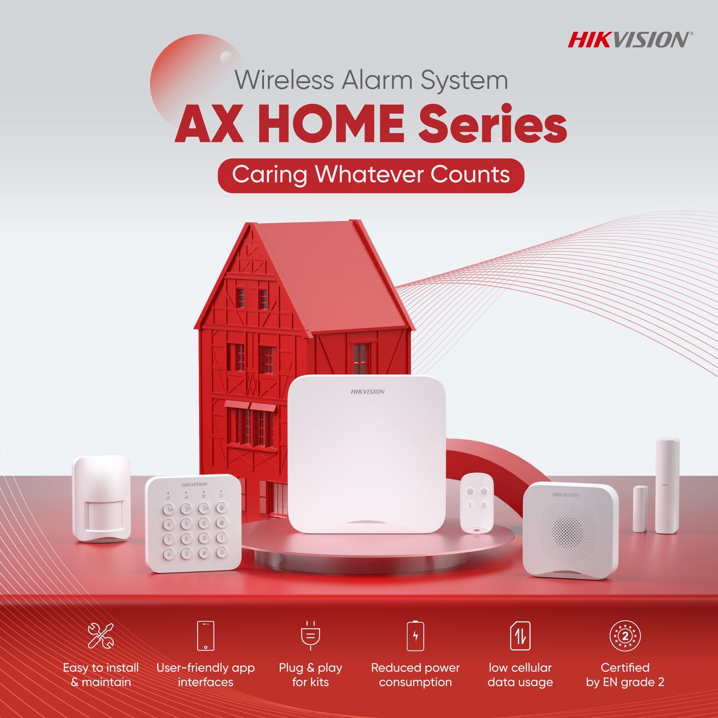 AX Home KIT Alarma WiFi DS-PA201P-Kit-16WB Hikvision