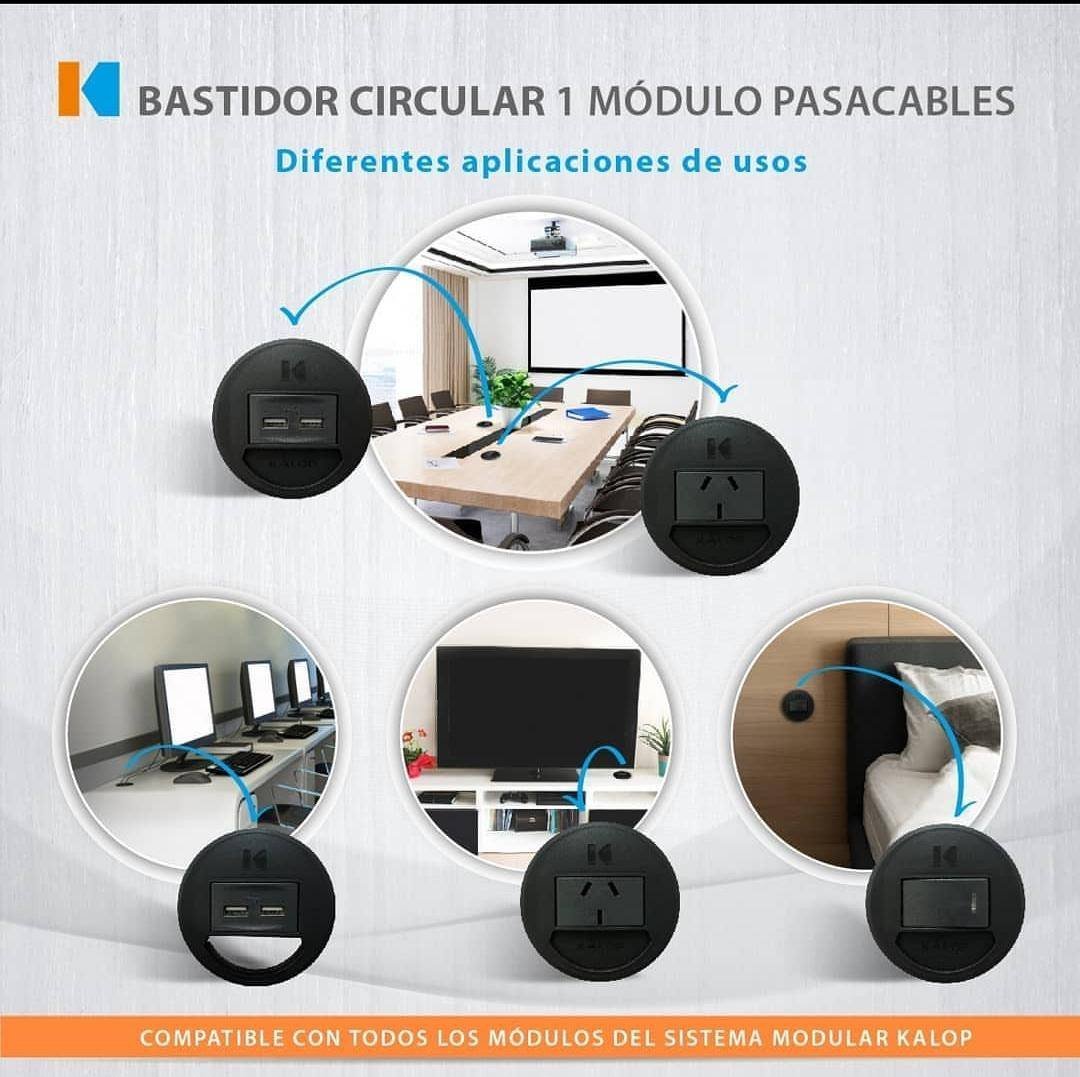 Bastidor circular Kalop 1 módulo pasacable 60 mm