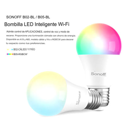 Ampolleta LED WiFi Sonoff B05 BL-A60 (rgb + blanco regulable)