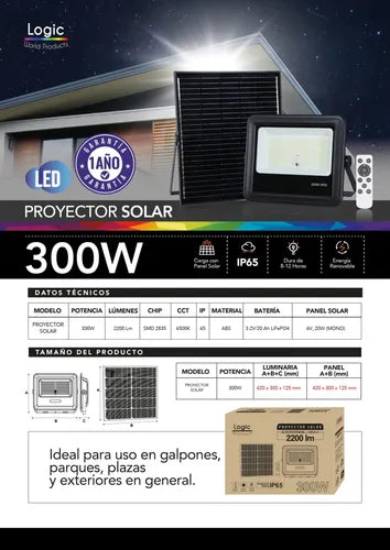 Proyector Solar 300W Logic