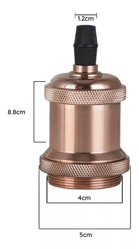 Soquete ABS Rose Gold E27 Portalámpara Decorativo Moderno