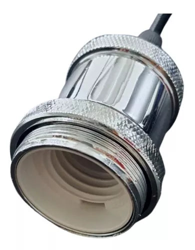 Soquete ABS Plateado E27 Portalámpara Decorativo Moderno