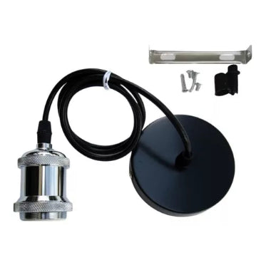 Soquete ABS Plateado E27 Portalámpara Decorativo Moderno