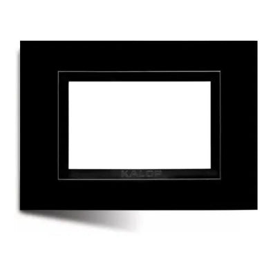 Placa 3 módulos Modular Zen Basic Negro + Bastidor Kalop
