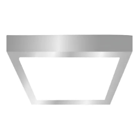 Panel LED Cuadrado Sobrepuesto 24W Plateado 6500K (Luz Fría)