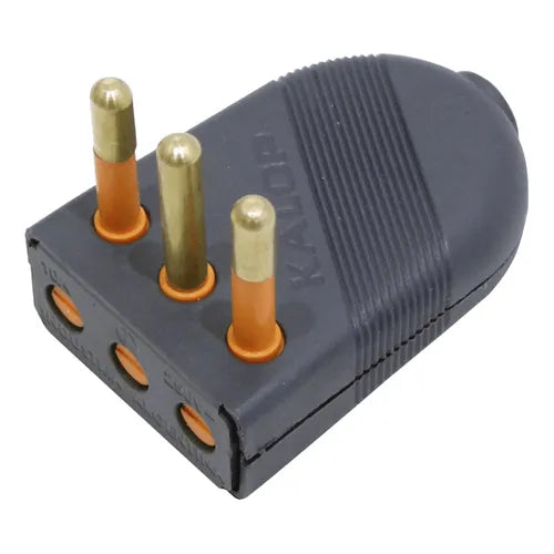 Enchufe Macho Volante 2P+T 10A 250V Kalop