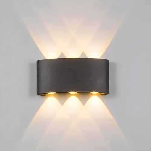 Aplique Rectangular Negro 6 LED 6W