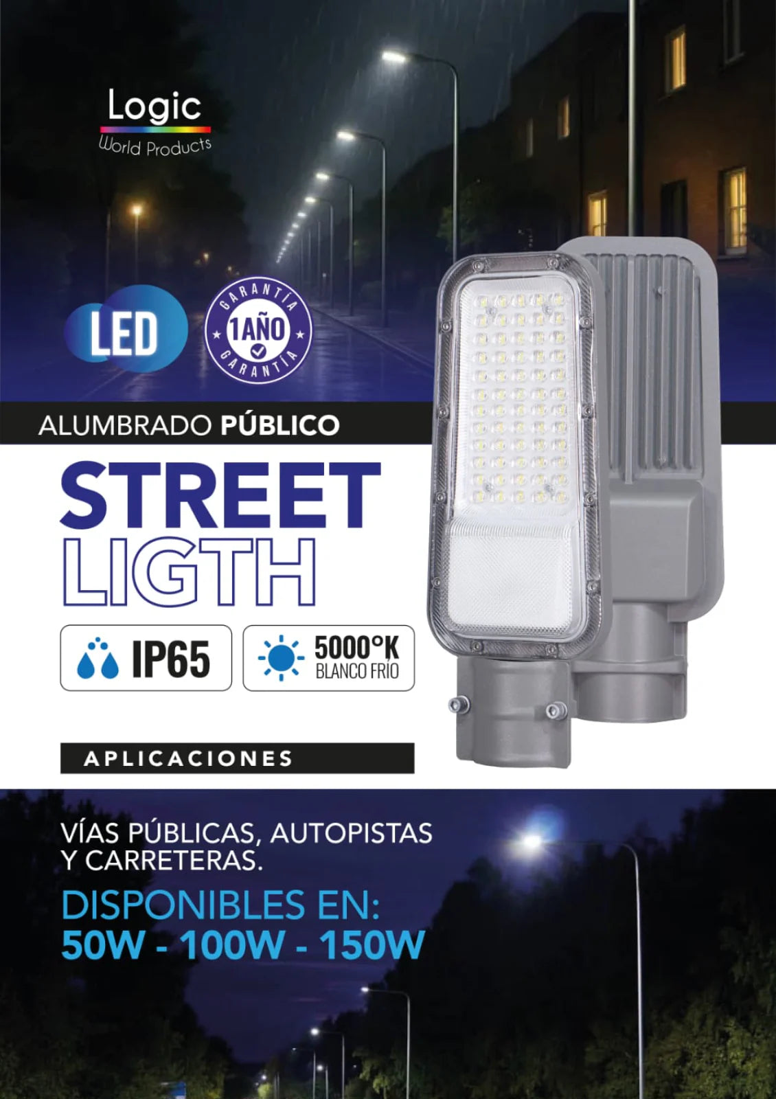 Luminaria Street Light LED 5000K Logic Alumbrado Público