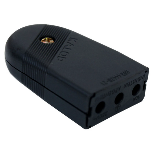Enchufe Hembra 2P+Tierra Negro 10A