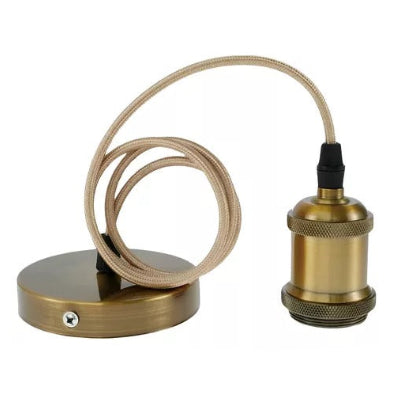 Soquete Aluminio Bronce E27 Portalámpara Decorativo Vintage