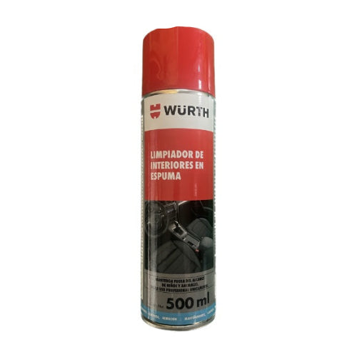 Limpiador de Interiores en Espuma WURTH 500ml – Limpieza Profunda para Tapices, Plásticos y Tela
