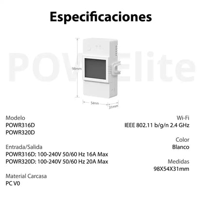 Interruptor WiFi Medidor de Energía Sonoff POW Elite 16A