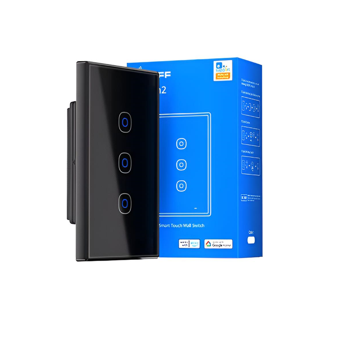 Interruptor WiFi Sonoff TX Gen2 de 3 Canales Negro