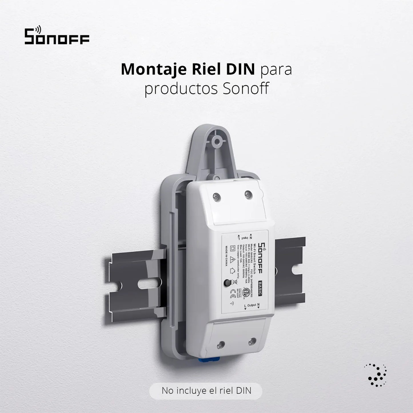 Soporte Riel DIN Sonoff