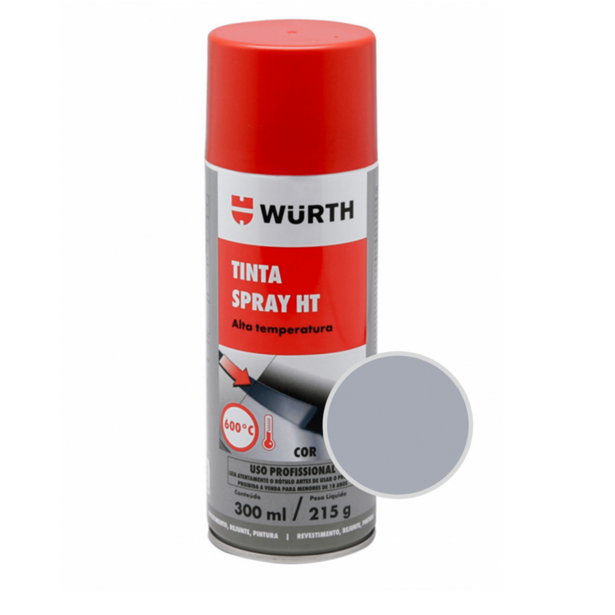 Pintura en Aerosol Alta Temperatura Wurth - Aluminio Gris 9006
