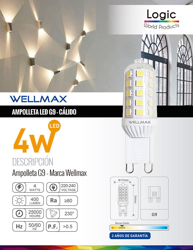 Ampolleta G9 4.5W Wellmax