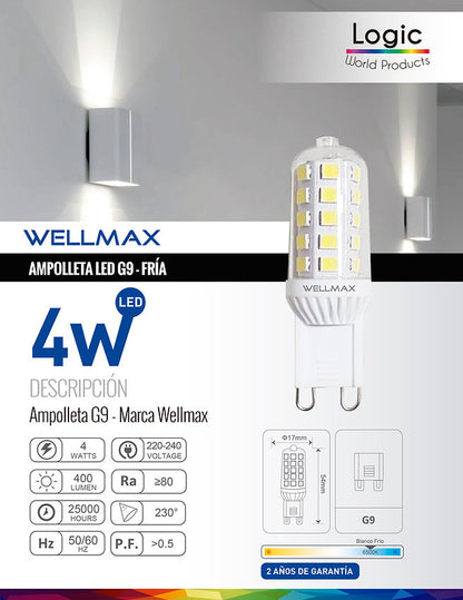 Ampolleta G9 4.5W Wellmax