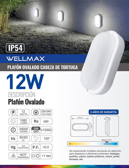 Foco Led Tortuga Ovalado 12W – blanco LOGIC