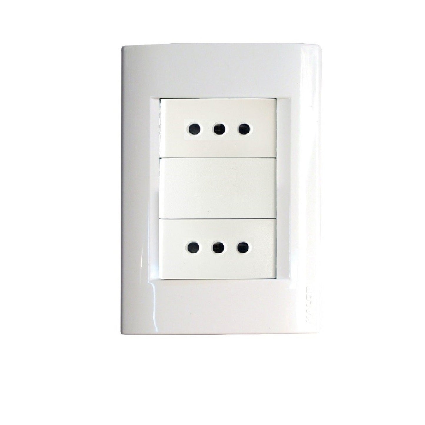 Conjunto Enchufe Hembra Doble 2P + T termoplástica Blanco