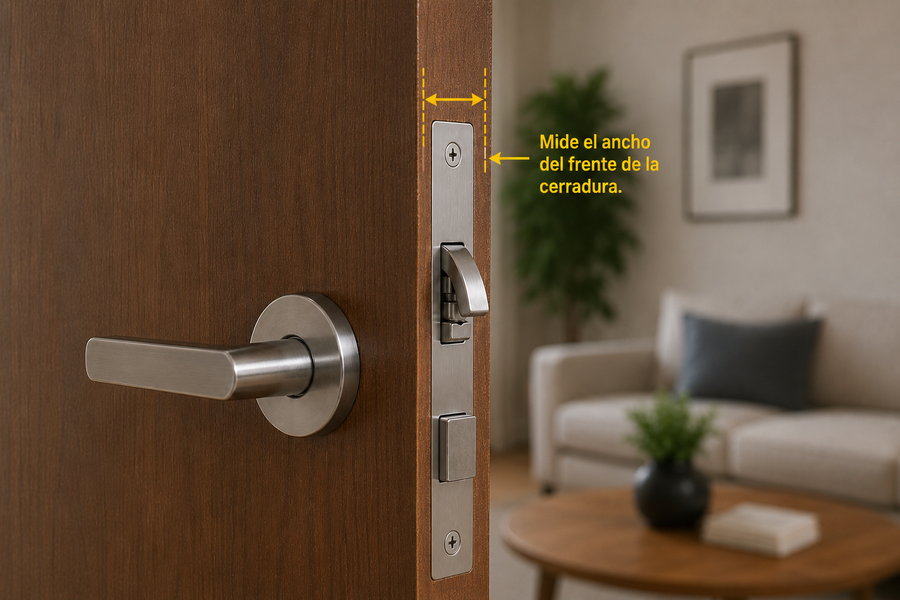 Ancho frontal de tu cerradura