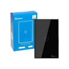 Interruptor WiFi Sonoff TX RF 1 Canal Negro Táctil