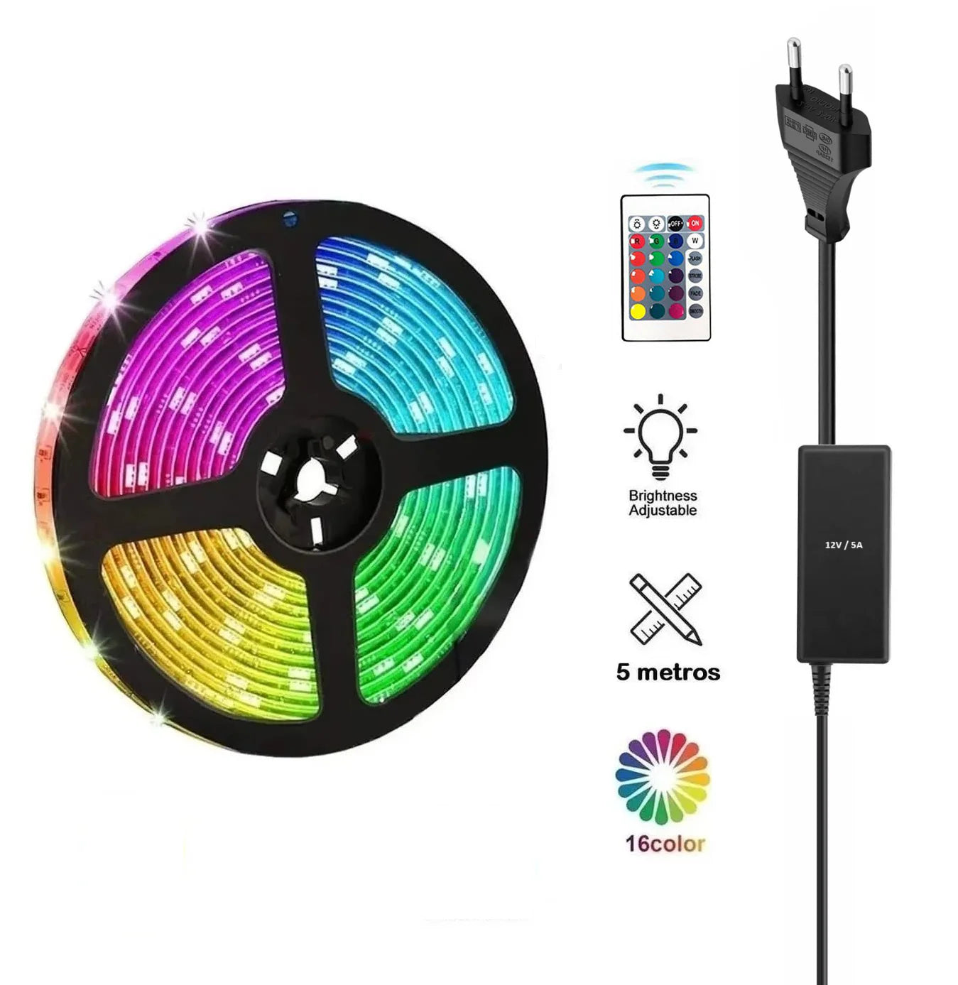 Kit Cinta LED RGB 5M Vellmax