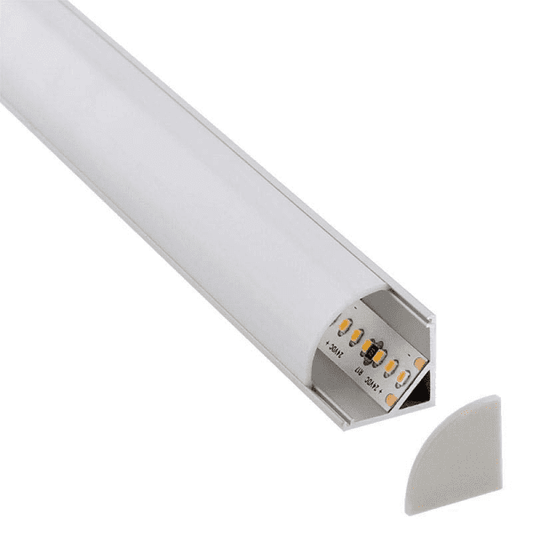 Perfil de Aluminio Cuarto Rodón 2 Metros para Cinta LED